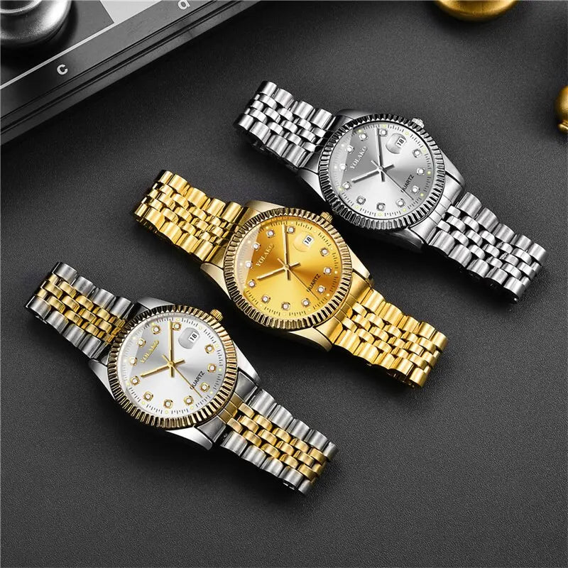 Orologio Uomo Quarzo Acciaio Moda Casual Con Data E Lancette Luminose