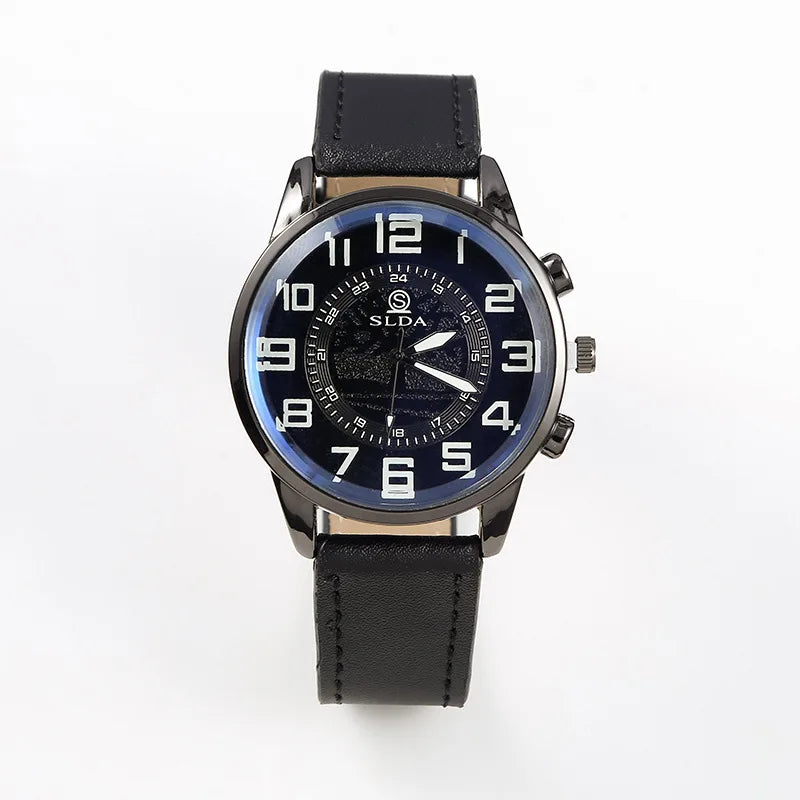 Orologio Uomo Quarzo Elegante Cinturino Similpelle Casual Cassa Lega