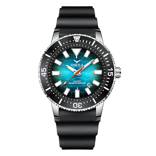 Orologio Uomo Quarzo Business con Data Lancette Luminose Cinturino Similpelle
