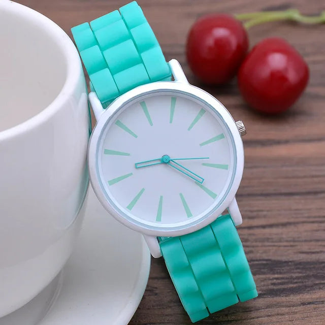 Orologio Donna al Quarzo Moda Casual con Cinturino in Silicone Elegante Leggero