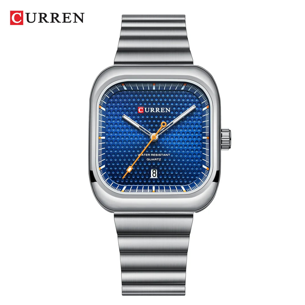Orologio Uomo Quarzo Acciaio Inossidabile Quadrante 38mm Data Automatica