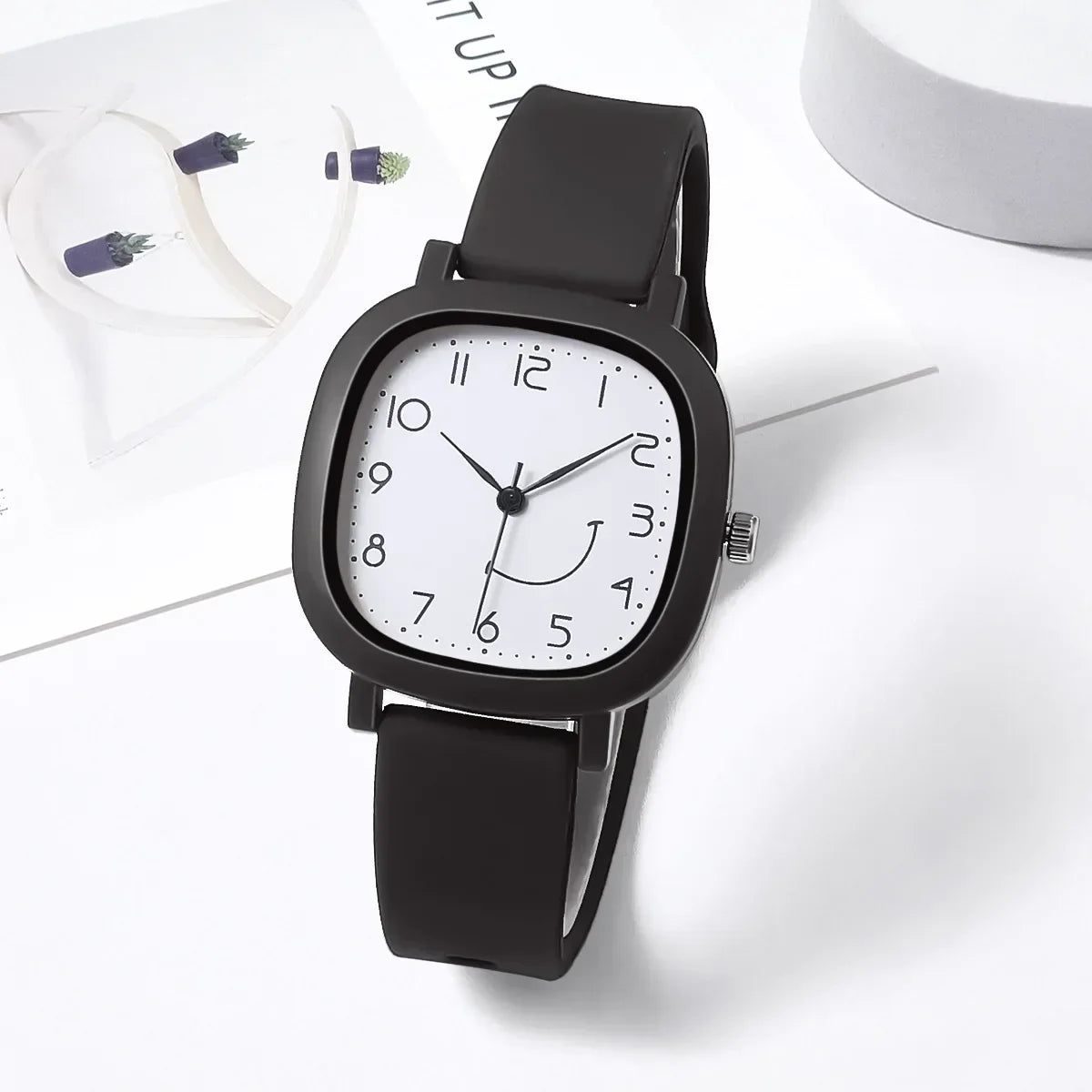 Orologio Donna Quarzo – Cinturino Silicone Quadrante Quadrato Moda Casual