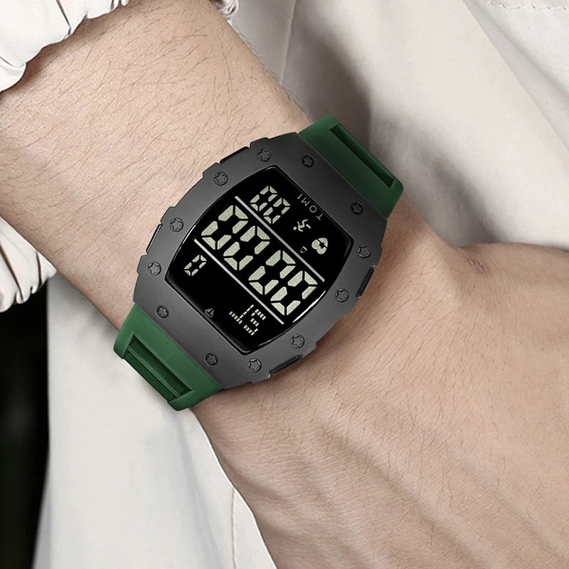 Orologio Digitale LED Uomo Sportivo Multifunzione con Contapassi Sveglia Data