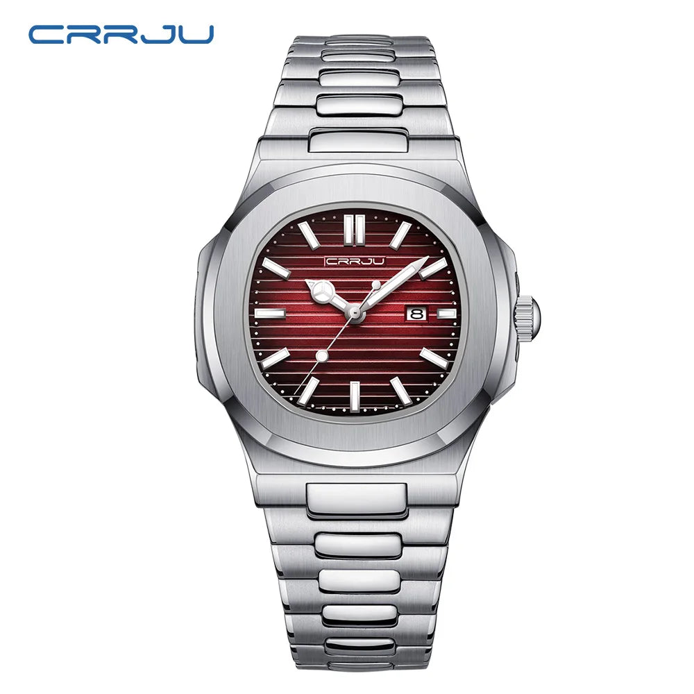 Orologio Uomo Acciaio Quarzo Con Data Moda Casual Elegante Quadrante 39mm