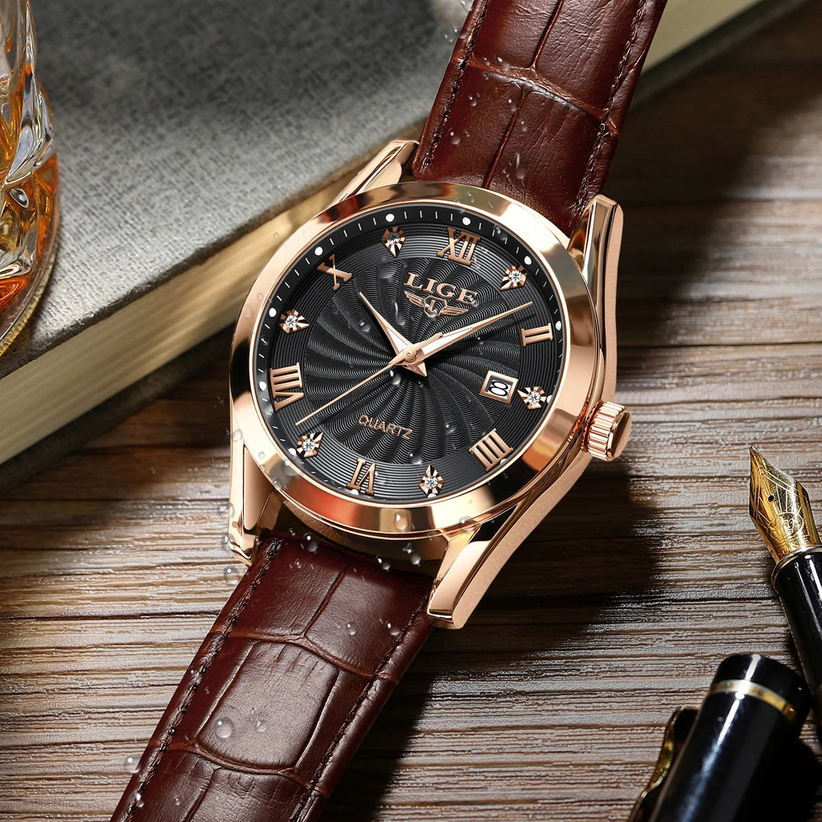 Orologio Uomo Quarzo Similpelle Data 40mm Elegante