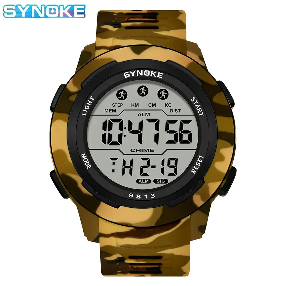 Orologio Sportivo Uomo Digitale LED Multifunzionale Impermeabile 5ATM