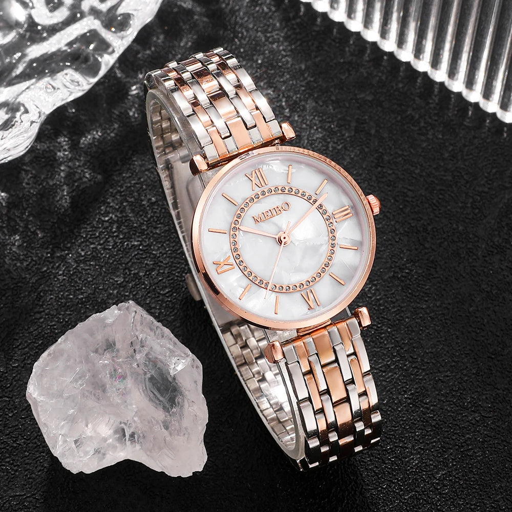 Orologio Da Donna Elegante In Acciaio Al Quarzo Moda Casual Quadrante 31mm