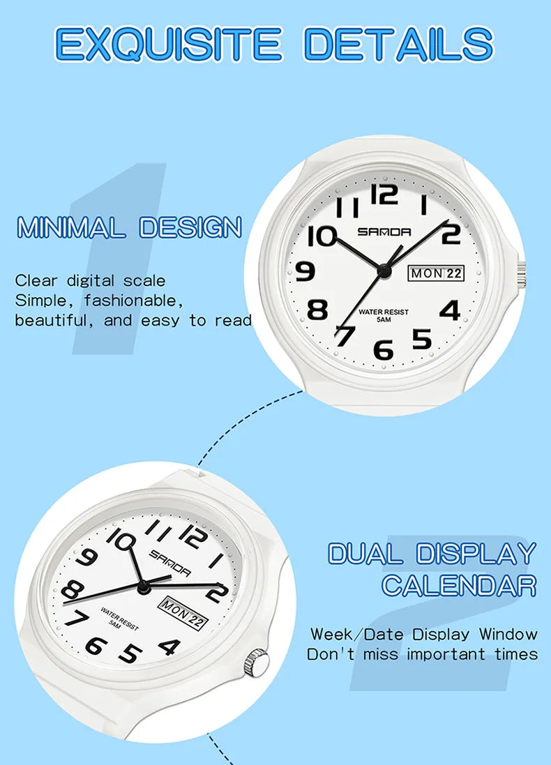 Orologio Uomo Donna Quarzo Sportivo – Silicone Resistente Quadrante 36 mm