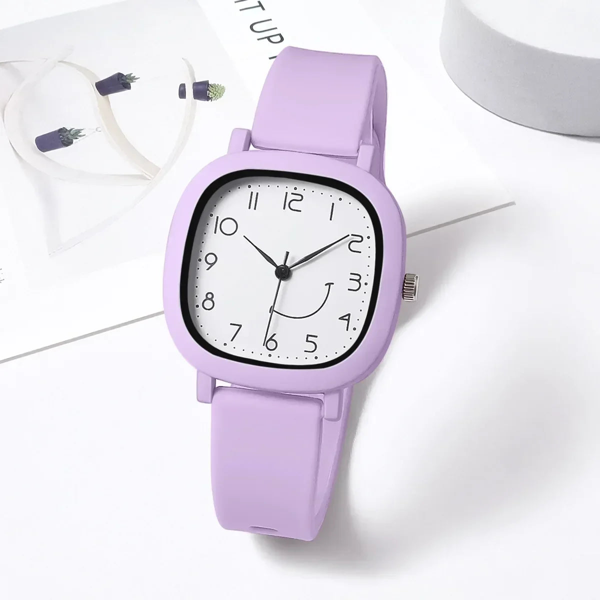 Orologio Donna Quarzo – Cinturino Silicone Quadrante Quadrato Moda Casual