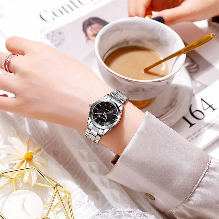 Orologio Donna Elegante Quarzo Acciaio Moda Casual 28mm