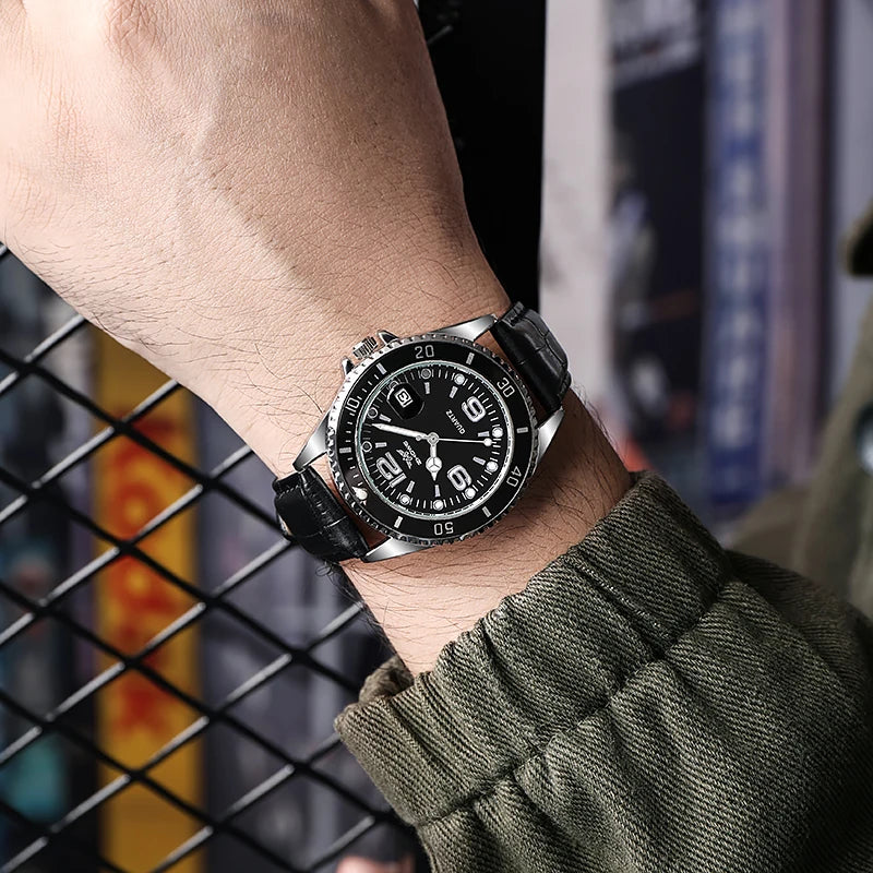 Orologio Uomo Quarzo Con Data Cinturino In Similpelle Elegante Casual