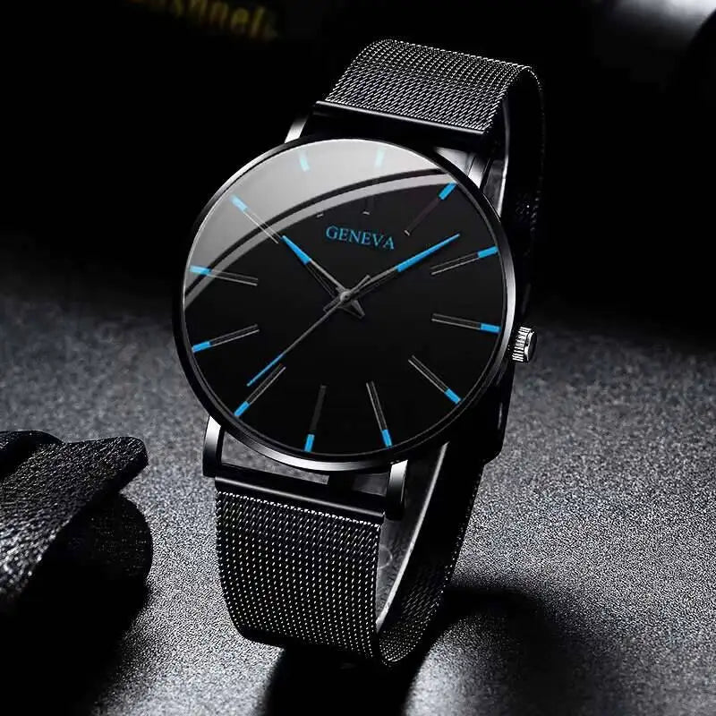 Orologio Uomo Ultra Sottile Quarzo Cinturino Maglia Elegante