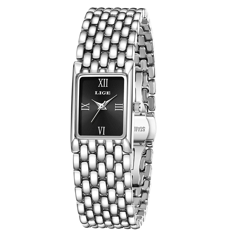 Orologio Donna Quarzo Acciaio Inox Rettangolare Elegante