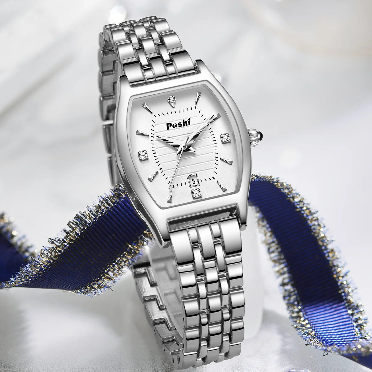 Orologio Donna Elegante al Quarzo con Data Cinturino in Lega Moda Casual