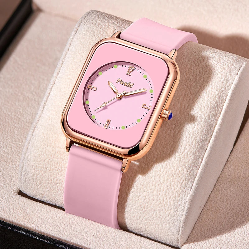 Orologio Donna Moda Elegante Casual al Quarzo con Cinturino in Silicone Semplice