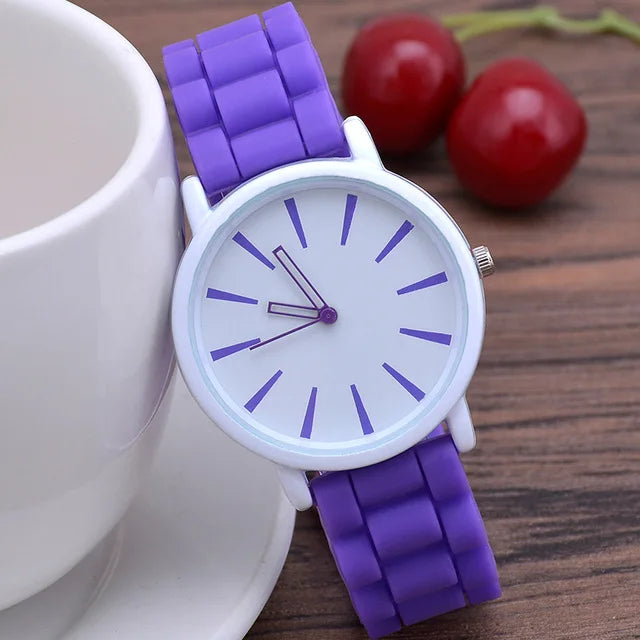 Orologio Donna al Quarzo Moda Casual con Cinturino in Silicone Elegante Leggero
