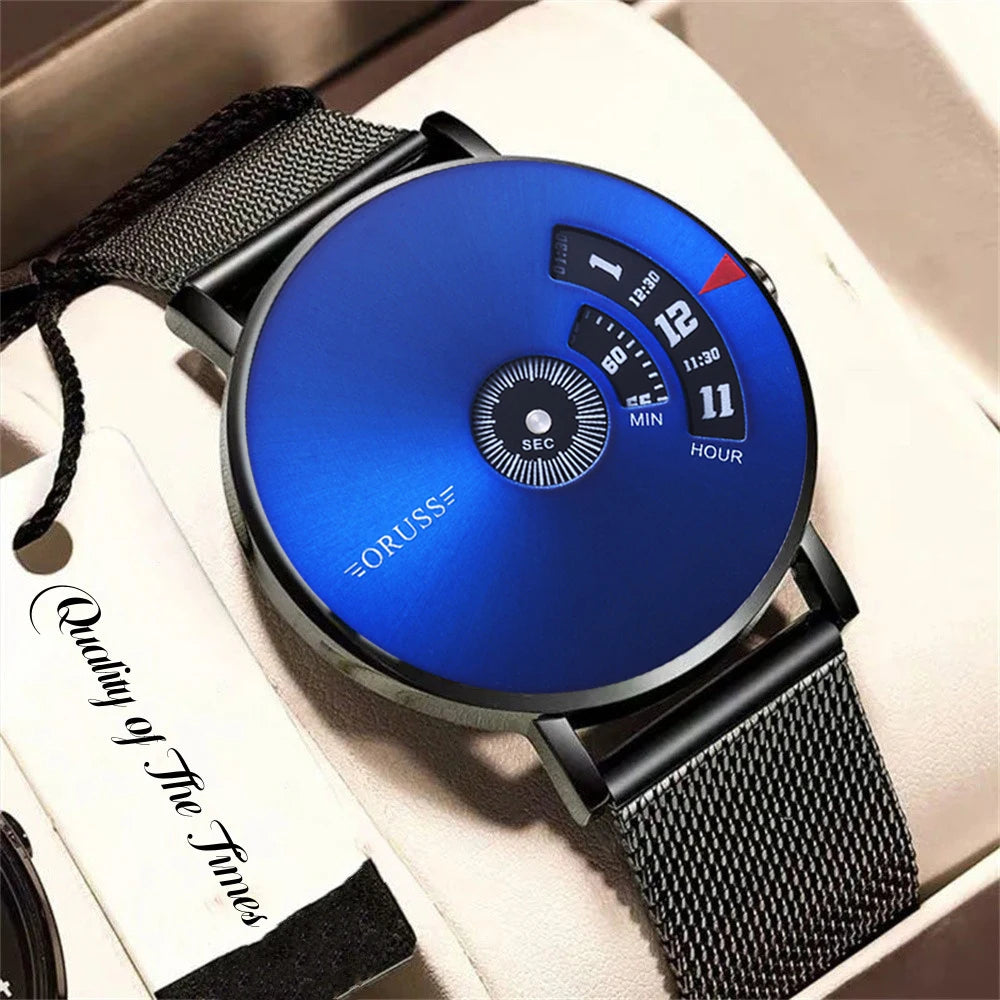 Orologio Uomo Moda Quarzo Elegante Cinturino in Lega