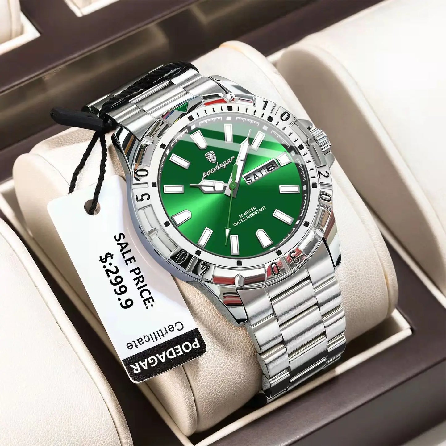 Orologio Uomo Quarzo Moda Casual Acciaio Data Lancette Luminose