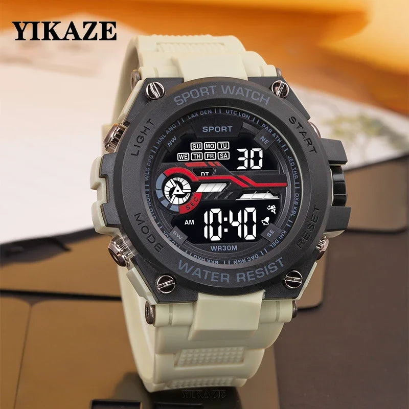 Orologio Sportivo Uomo Digitale LED Multifunzione Cronometro Sveglia