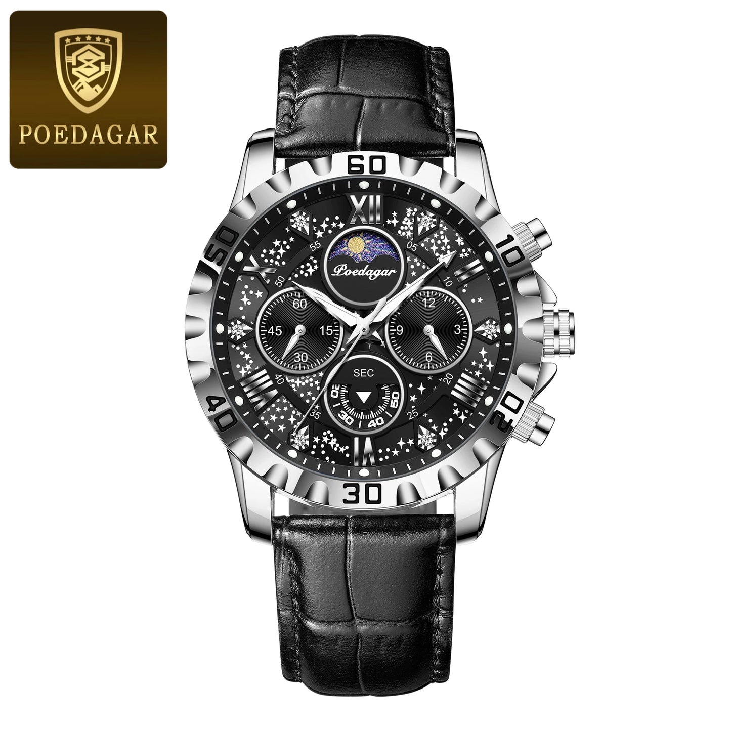 Orologio Uomo Sportivo Quarzo Cronografo Similpelle