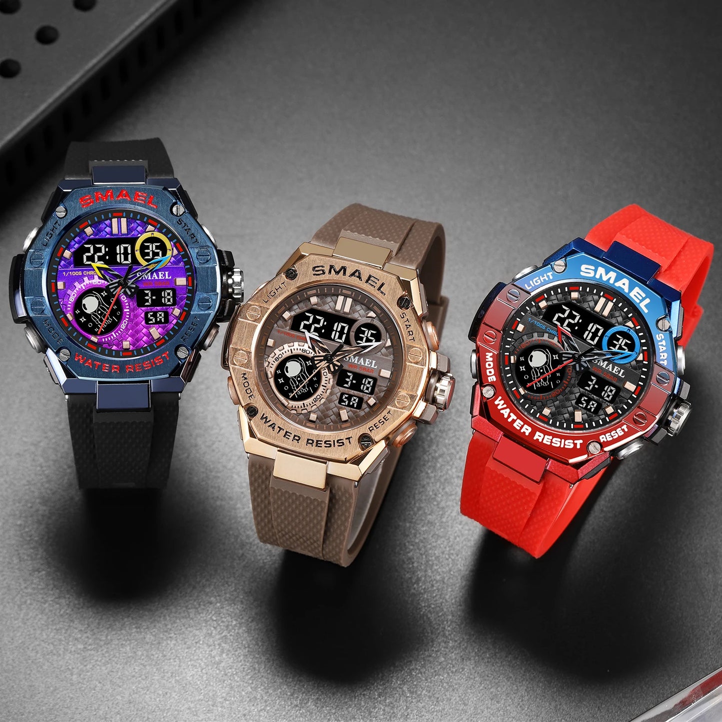 Orologio Digitale Uomo Sportivo LED Multifunzione Sveglia Cronometro Resistente