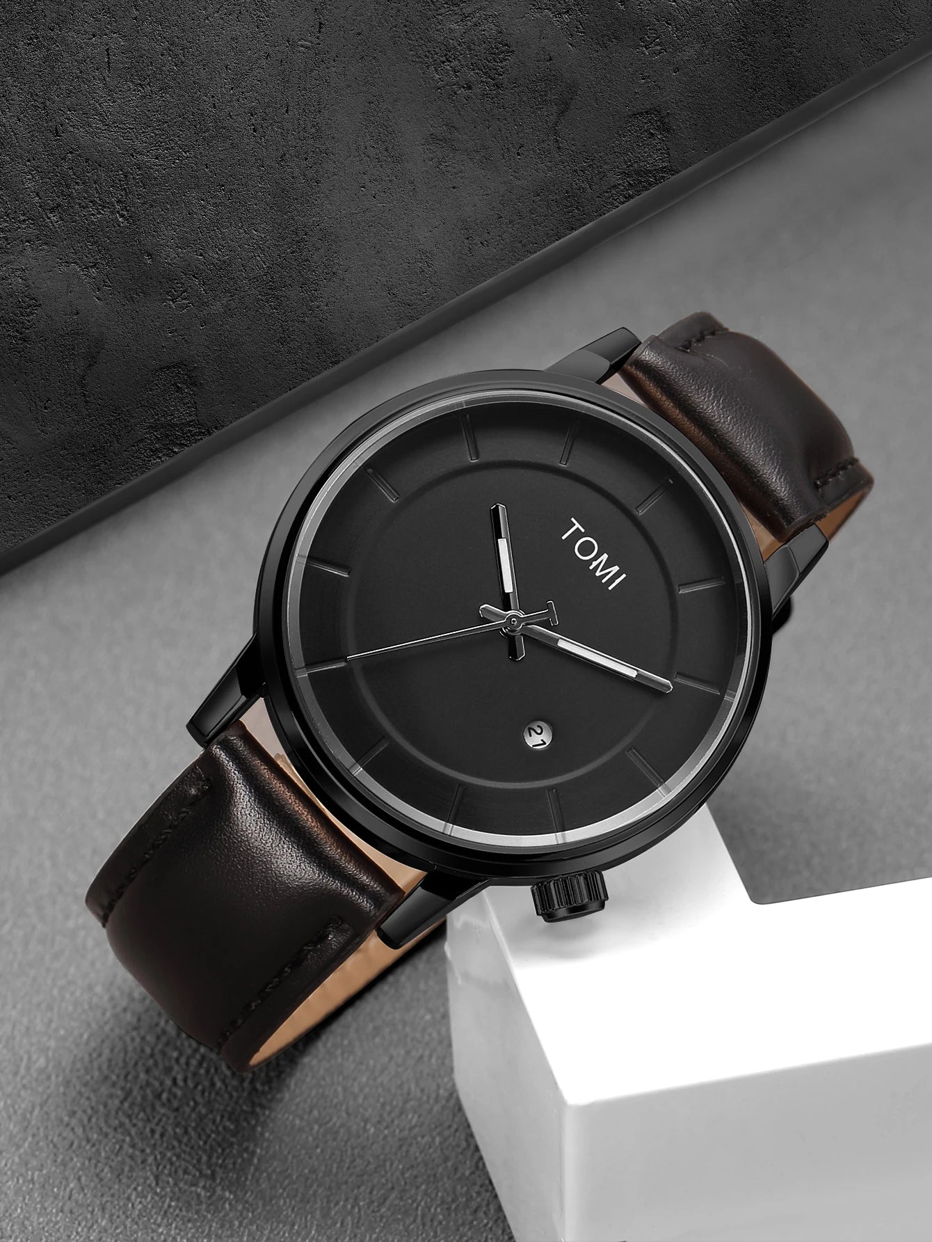 Orologio Uomo Quarzo – Cinturino Similpelle Stile Casual Quadrante 42mm