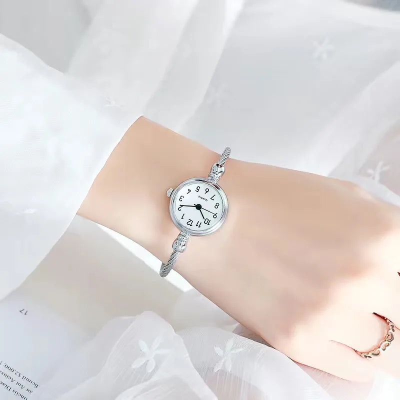 Orologio Donna Elegante Quarzo Bracciale Sottile in Lega Moda