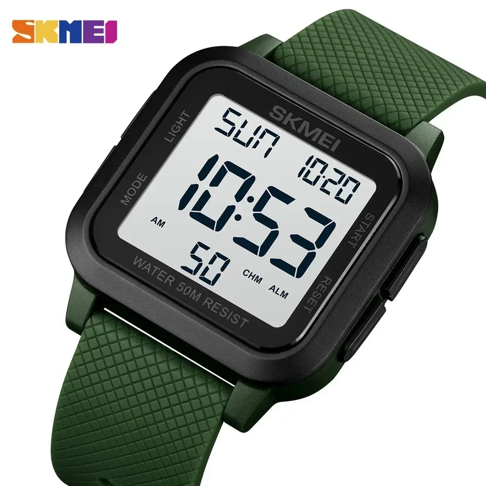 Orologio Digitale Uomo LED Sportivo Cronografo Sveglia