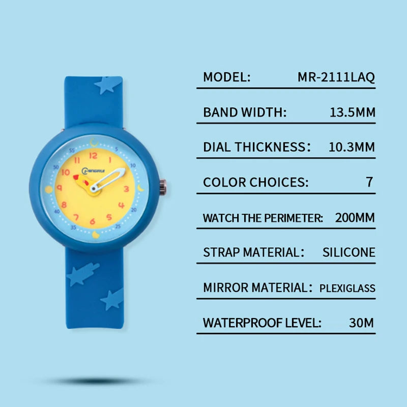 Orologio Bambini Sportivo Quarzo Analogico Moda Casual Cinturino Silicone