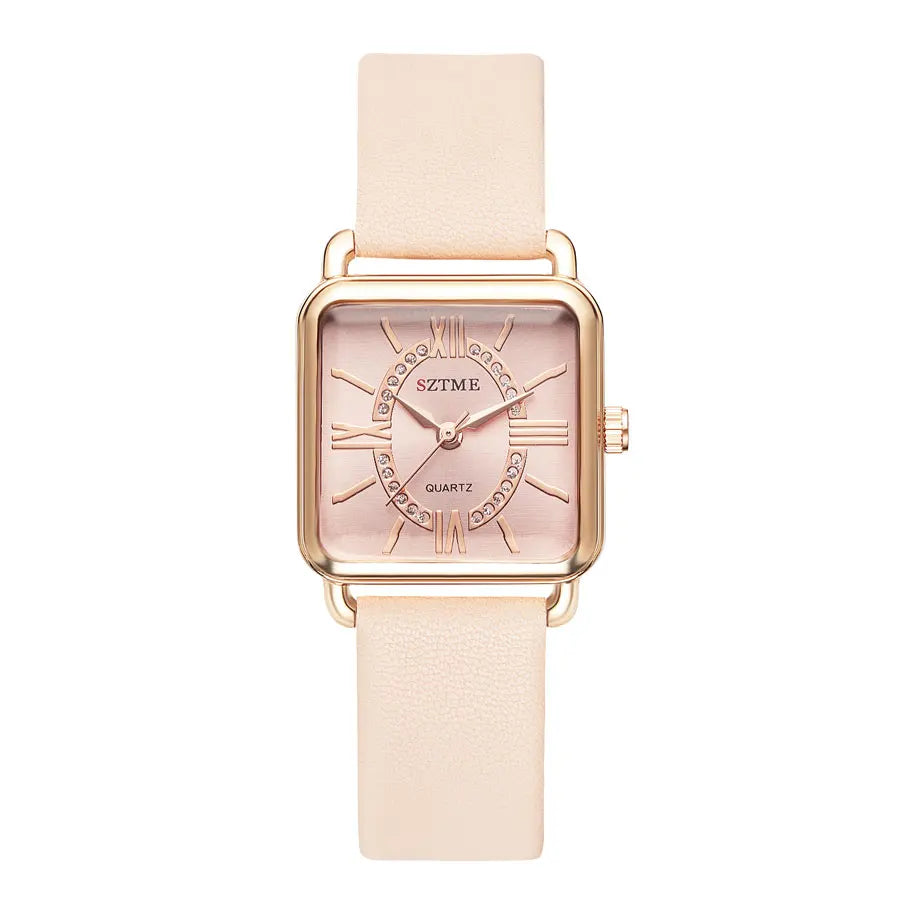 Orologio Donna Quarzo Similpelle Quadrante Quadrato 33mm Elegante