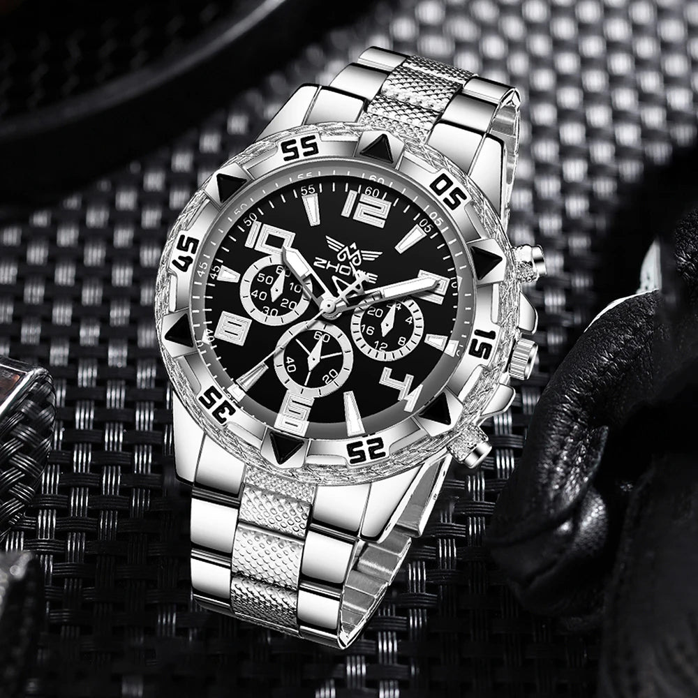 Orologio Uomo Acciaio Quarzo Design Unico