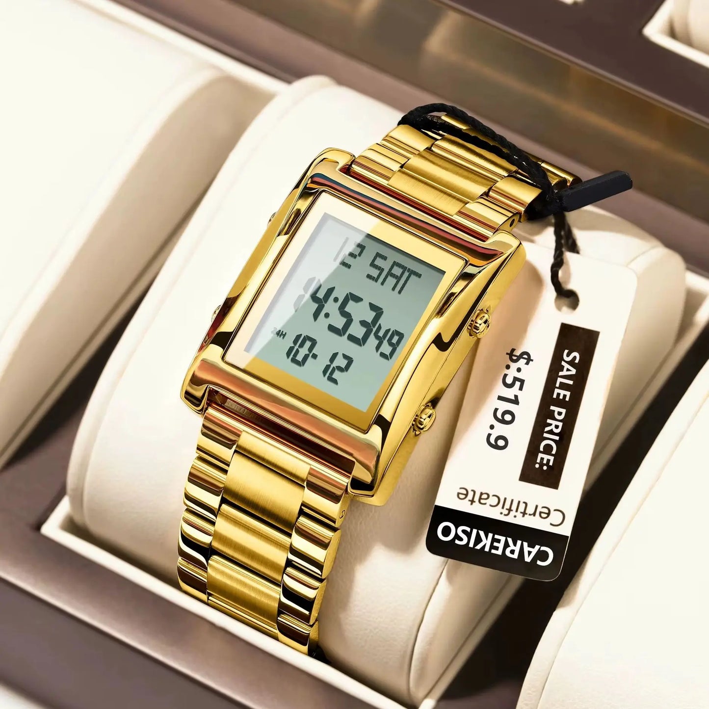 Orologio Uomo LED Digitale in Acciaio con Sveglia Cronografo Data Display Moda