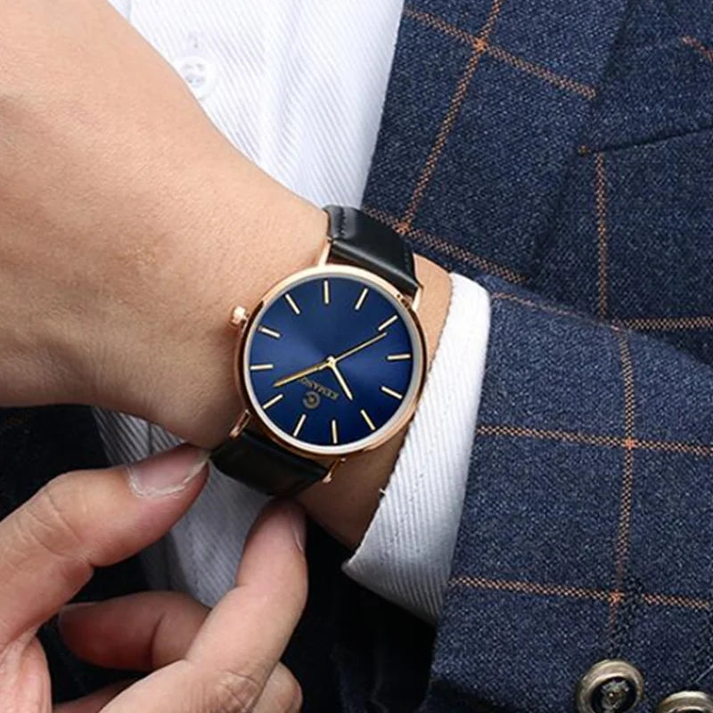 Orologio Uomo Minimal Quarzo Slim Similpelle