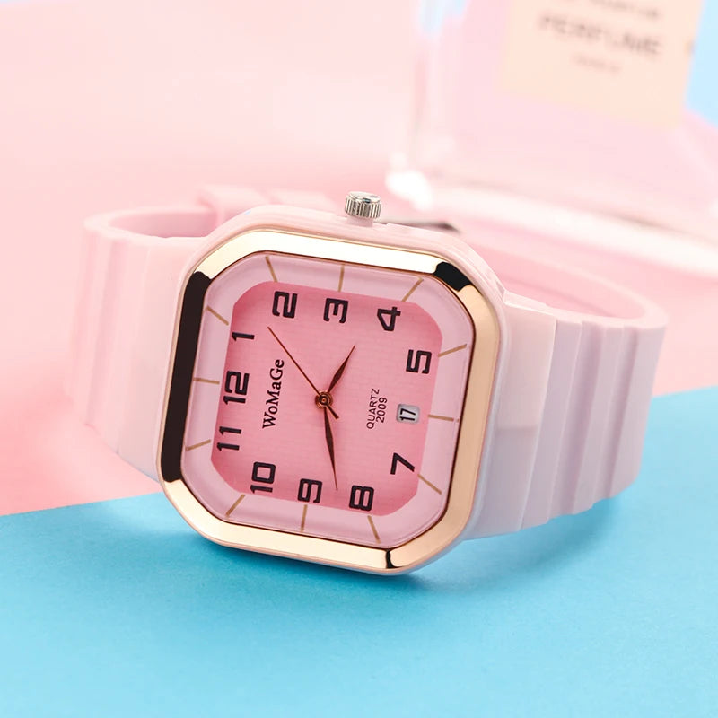 Orologio Donna al Quarzo con Cinturino in Silicone Semplice ed Elegante