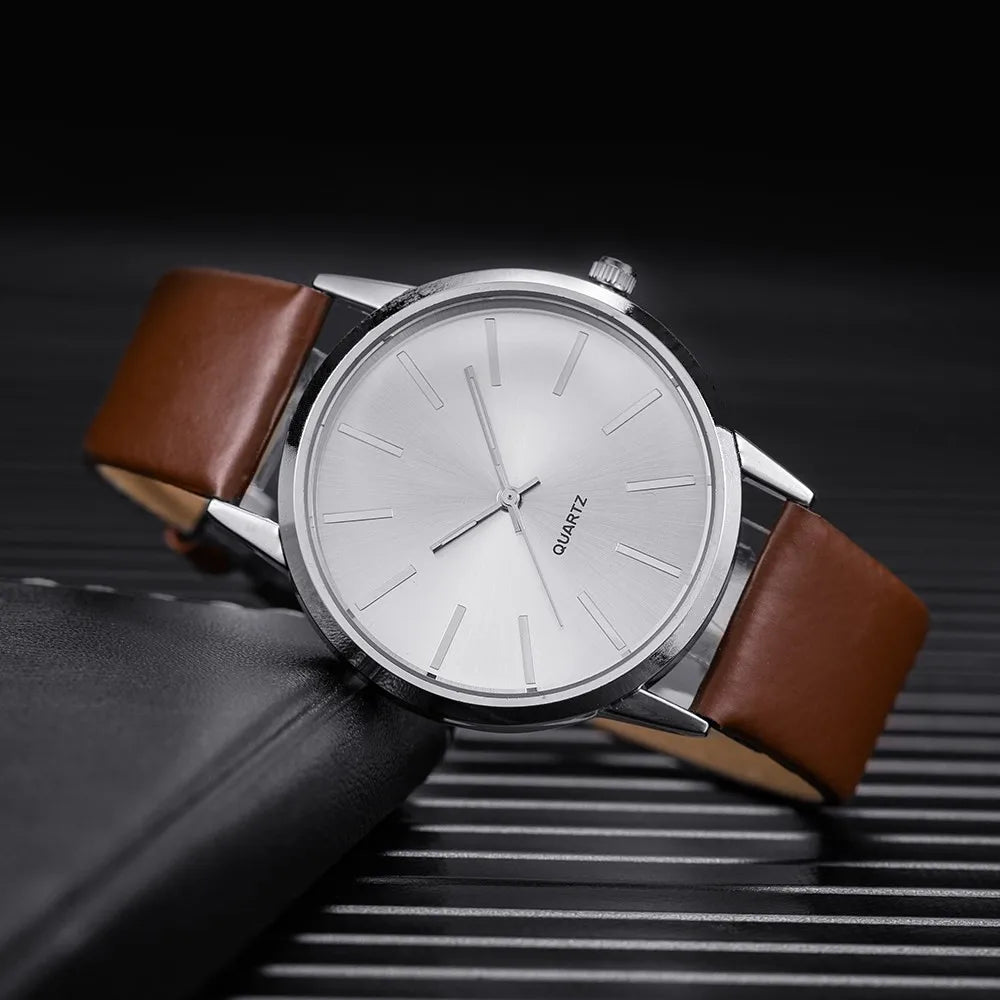 Orologio Uomo al Quarzo Cinturino Similpelle Quadrante 40 mm Moda Casual
