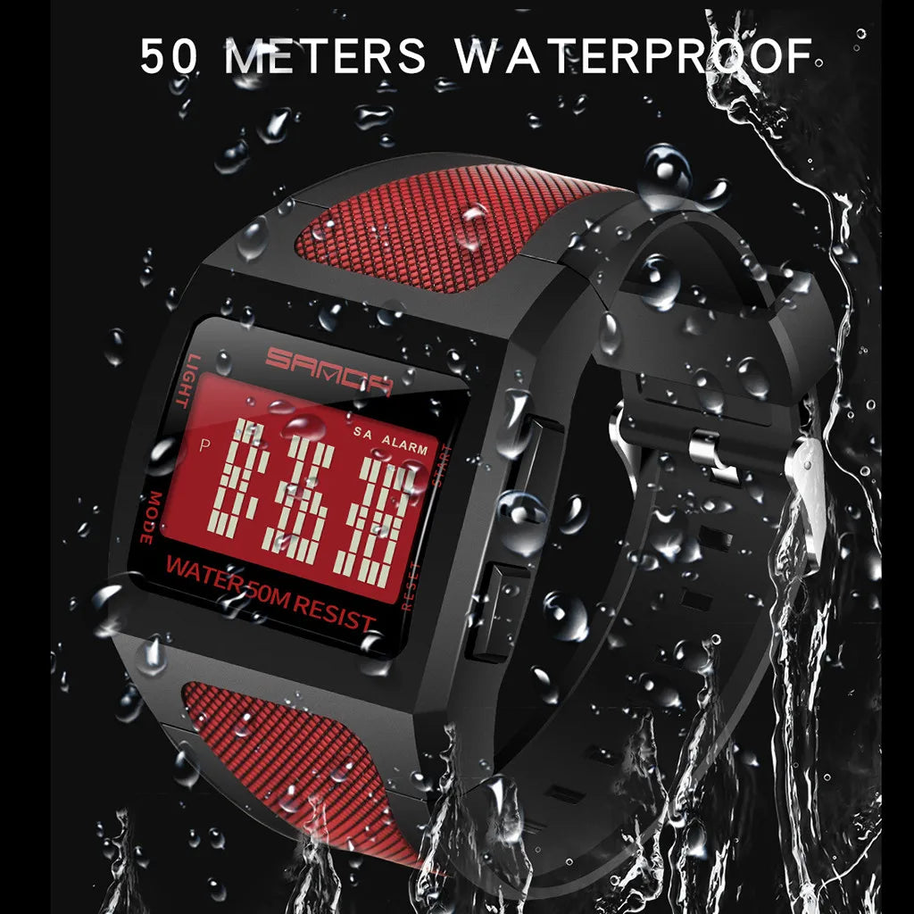 Orologio Sportivo Digitale Uomo – LED Impermeabile 5 ATM Cinturino PU