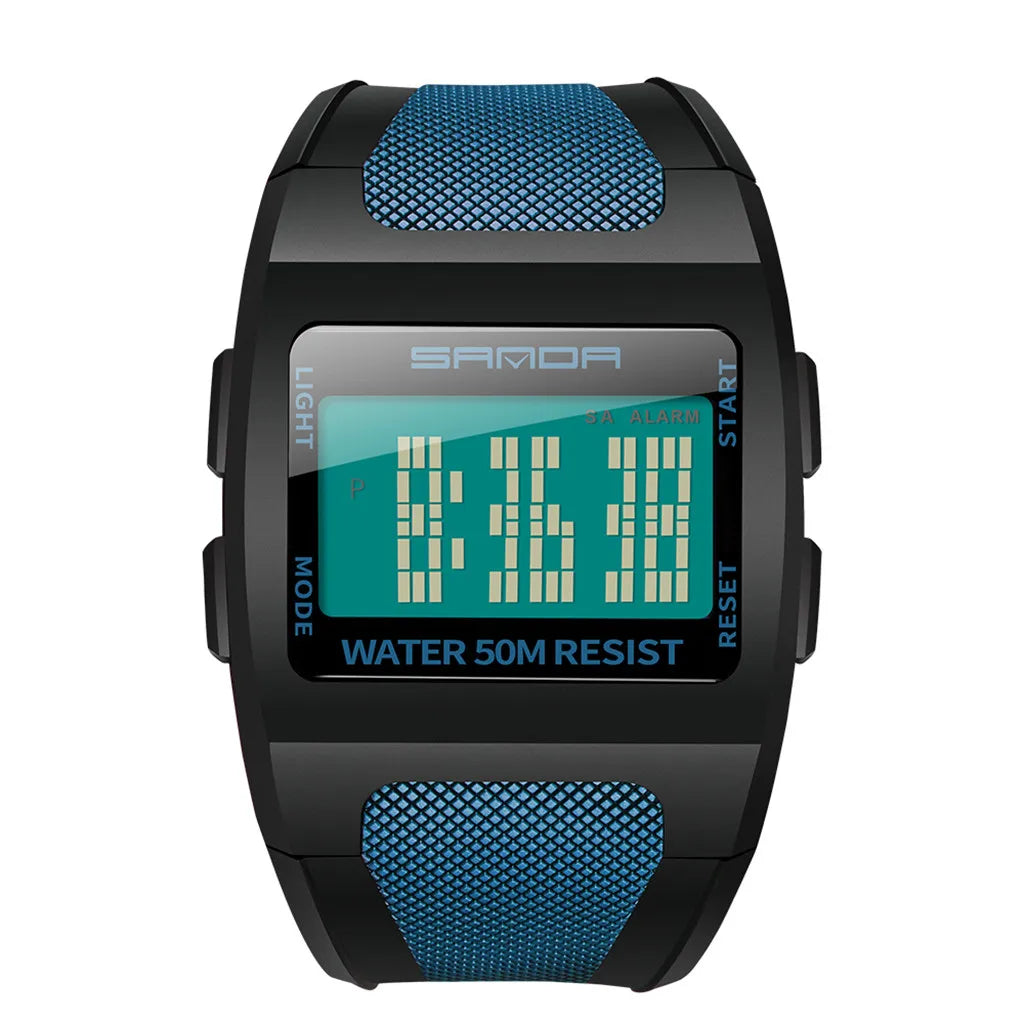 Orologio Sportivo Digitale Uomo – LED Impermeabile 5 ATM Cinturino PU