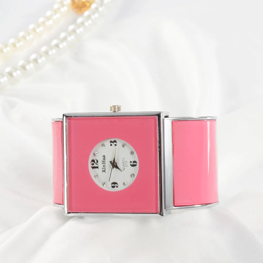 Orologio Donna a Bracciale in Acciaio Elegante Moda Quadrato al Quarzo