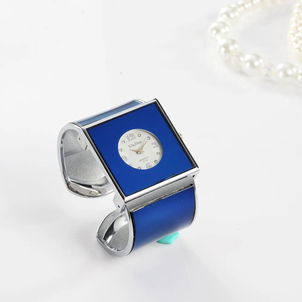 Orologio Donna a Bracciale in Acciaio Elegante Moda Quadrato al Quarzo