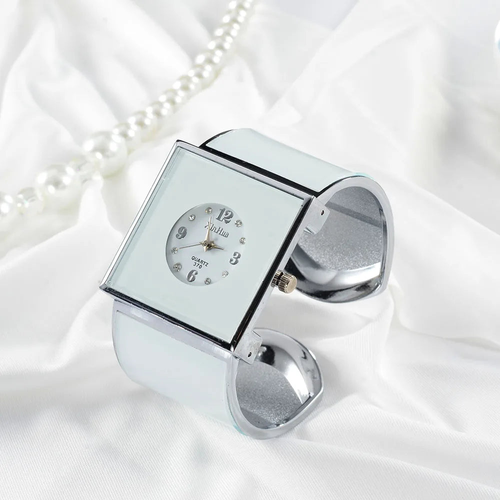 Orologio Donna a Bracciale in Acciaio Elegante Moda Quadrato al Quarzo