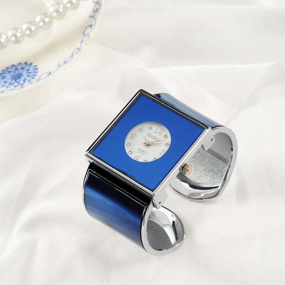 Orologio Donna a Bracciale in Acciaio Elegante Moda Quadrato al Quarzo