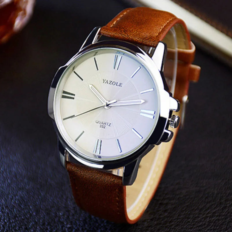 Orologio Uomo 42mm Quarzo Cinturino Similpelle