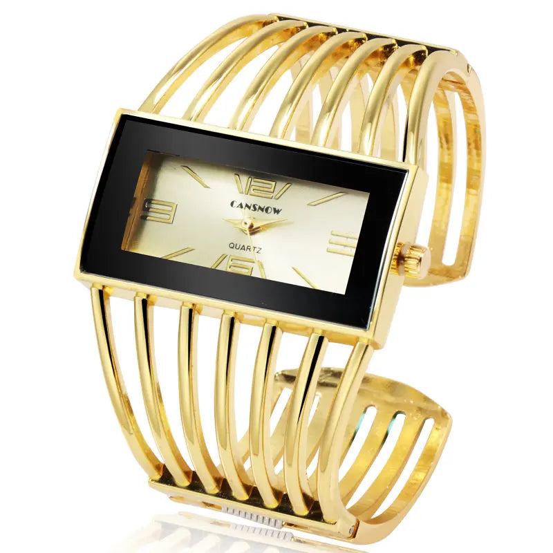 Orologio Donna Elegante Rettangolare Bracciale Rigido Acciaio