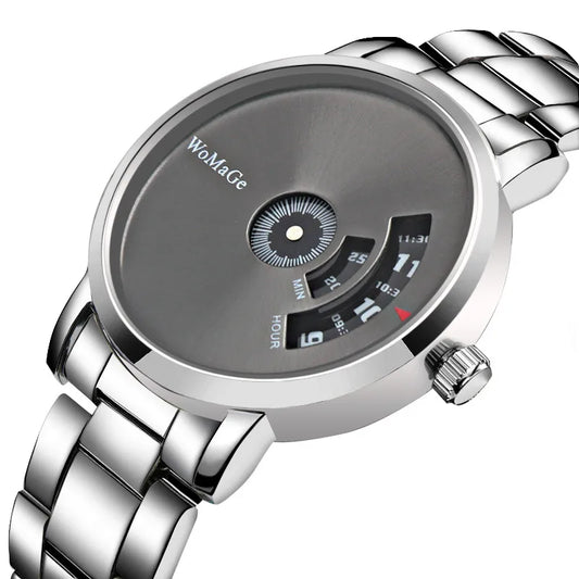 Orologio Uomo Al Quarzo Cinturino In Acciaio Elegante Casual Quadrante 37 mm