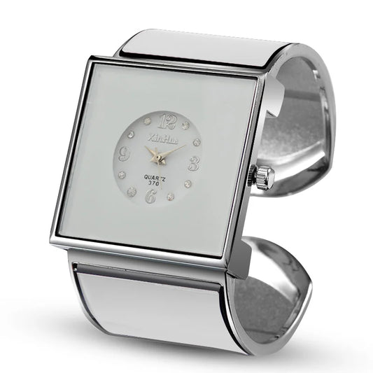 Orologio Donna a Bracciale in Acciaio Elegante Moda Quadrato al Quarzo