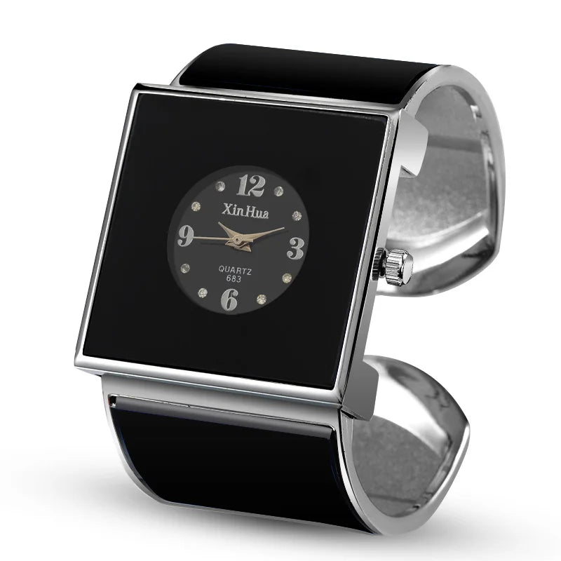 Orologio Donna a Bracciale in Acciaio Elegante Moda Quadrato al Quarzo