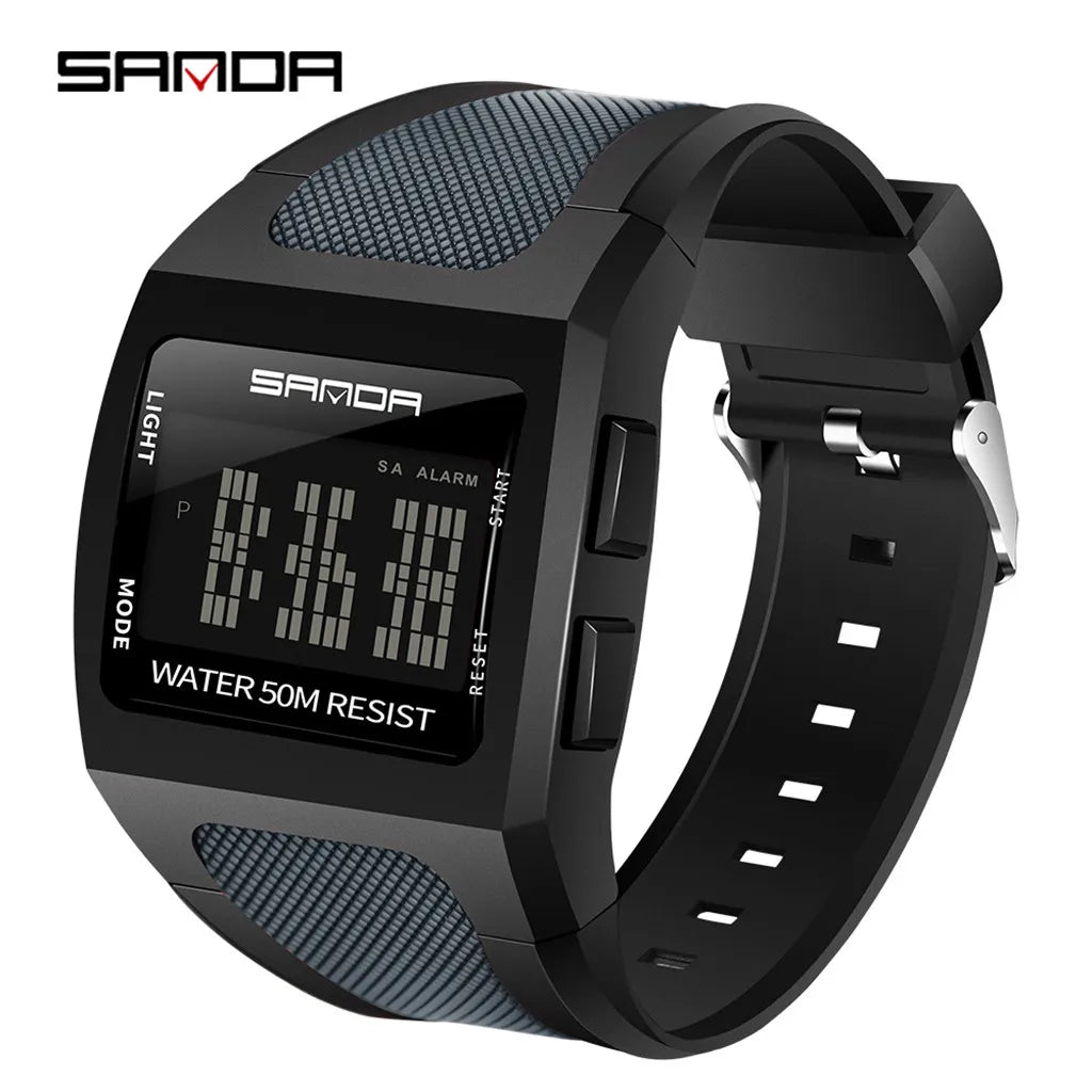 Orologio Sportivo Digitale Uomo – LED Impermeabile 5 ATM Cinturino PU