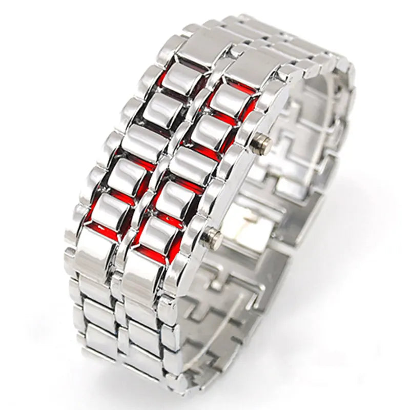 Orologio Uomo Donna Moda Acciaio Bracciale LED Casual Elegante