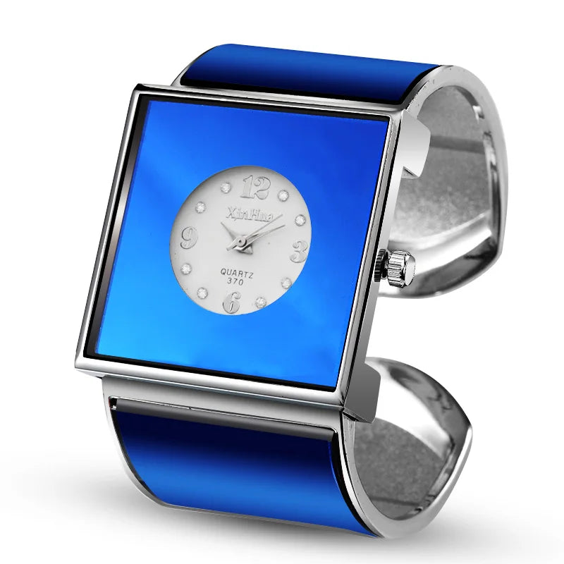 Orologio Donna a Bracciale in Acciaio Elegante Moda Quadrato al Quarzo