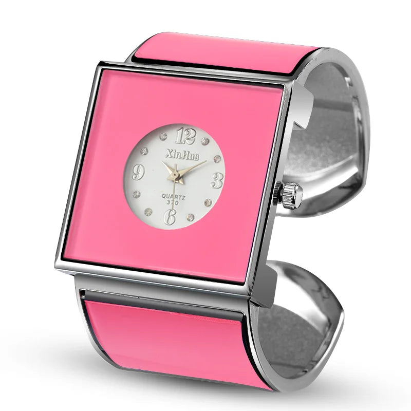 Orologio Donna a Bracciale in Acciaio Elegante Moda Quadrato al Quarzo